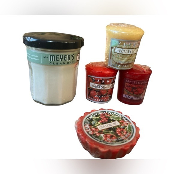 Yankee Candle Other - NWT yankee candles & myers soy candle 5 pc bundle clean day fruit cupcake scents